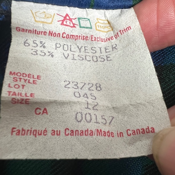 Tartan Plaid Skirt Pleated Size 12 Midi Length Pull On Separate Scene Preppy - Picture 5 of 5